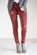 Distressed Burnt Maroon Calypso Pants