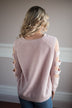 Pink Cut Out Shoulder Top