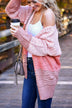 Chunky Knitted Cardigan- Shades of Pink