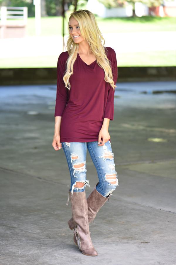 Essential Wine Dolman Top