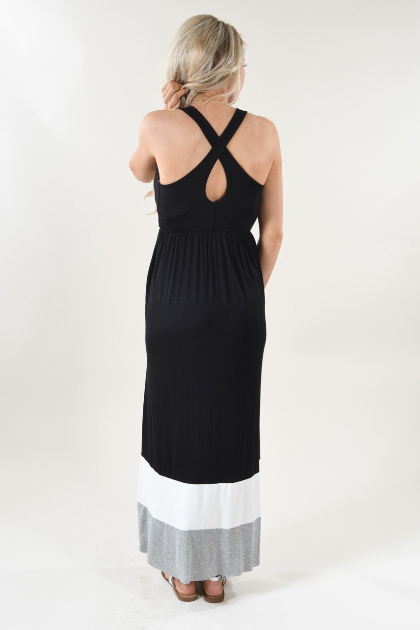 Black, Ivory & Grey Color Block Dress Black, Ivory & Grey Color Block Dress