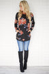 Endless Possibilities Long Sleeve Floral Top ~ Black