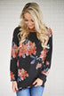 Endless Possibilities Long Sleeve Floral Top ~ Black