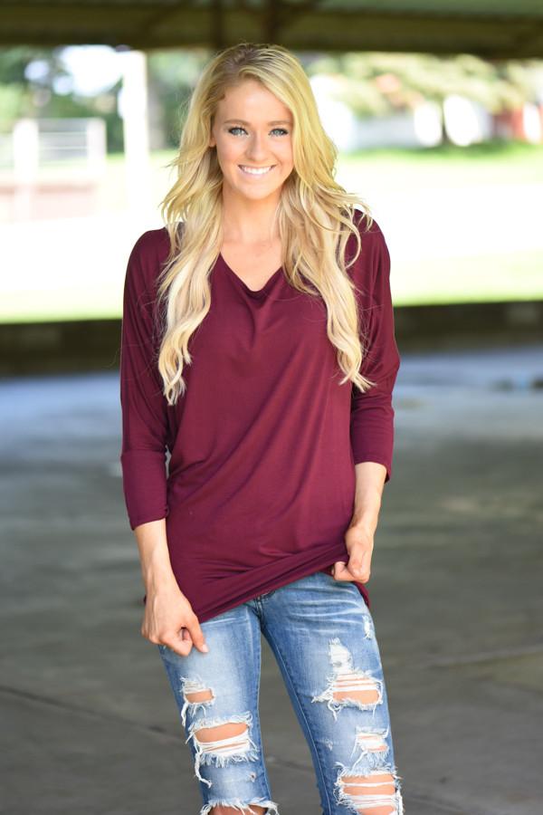 Essential Wine Dolman Top