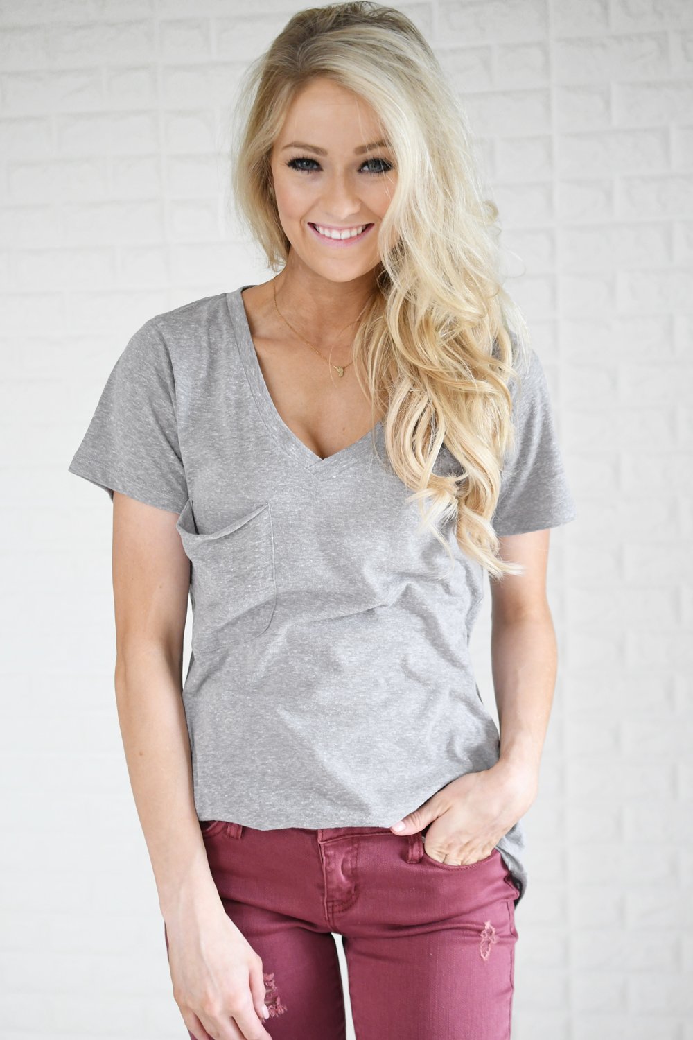 Basic Grey Pocket Tee