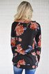 Endless Possibilities Long Sleeve Floral Top ~ Black