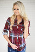 The Essential Plaid Top ~ Burgundy