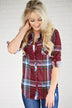 The Essential Plaid Top ~ Burgundy