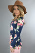 Here Comes the Fun Floral Top ~ Navy