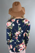 Here Comes the Fun Floral Top ~ Navy