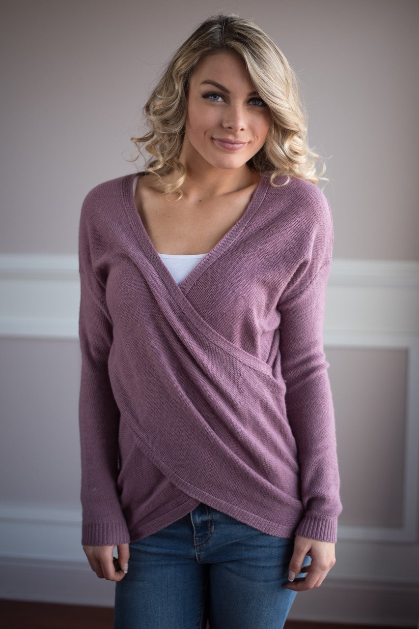 Purple Wrap Sweater