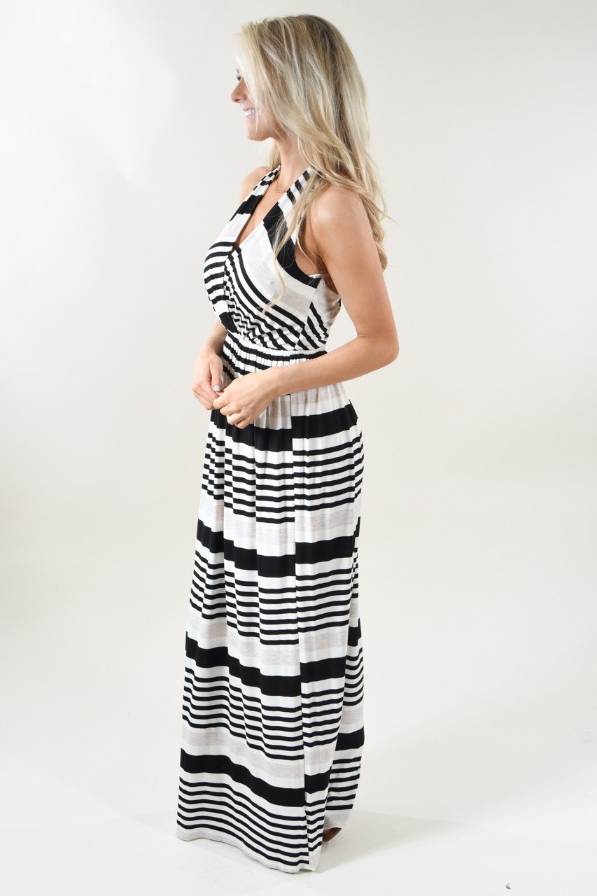 Vacation Ready Striped Maxi Dress