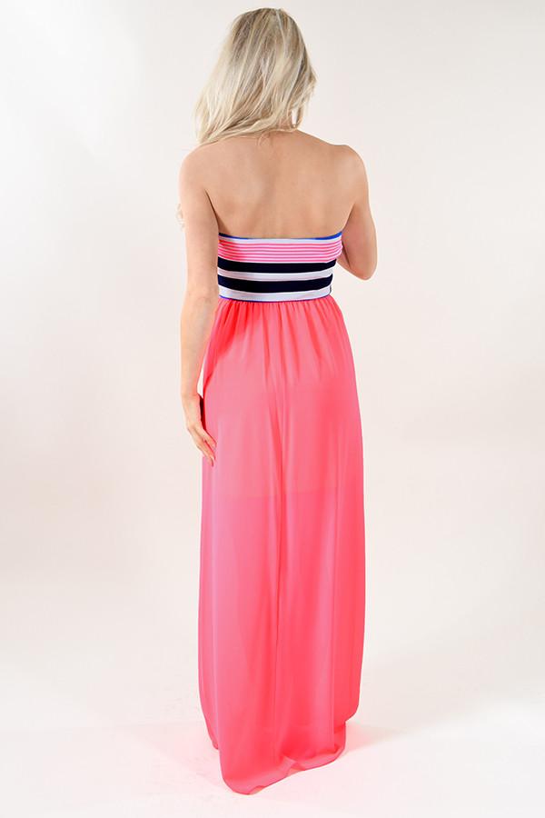 Neon Days Strapless Maxi Dress