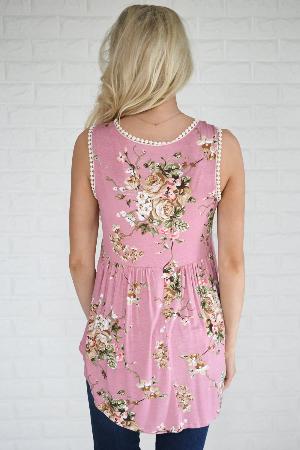 By Your Side Floral Babydoll Tank Top