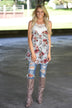 Long Grey Floral Tank Top