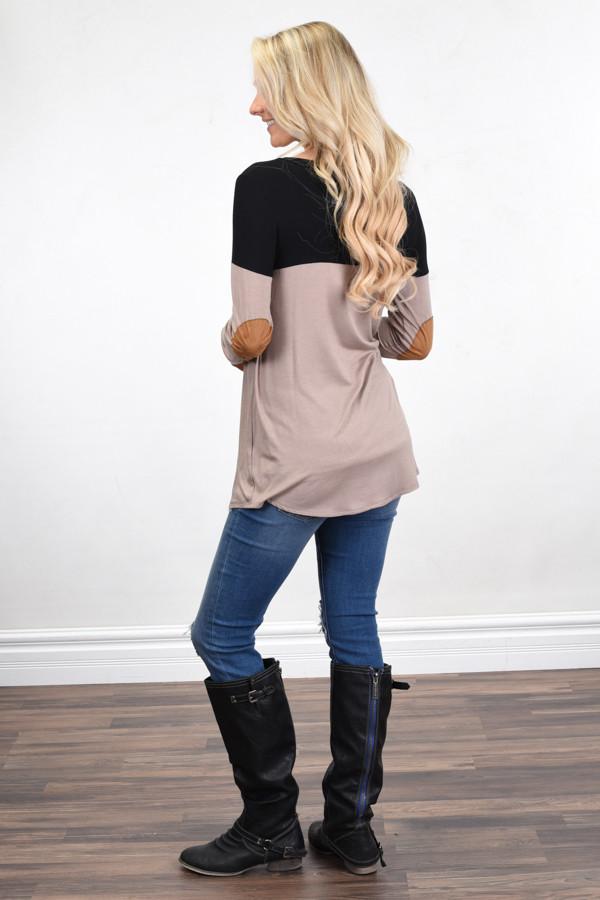 Suede Pocket Top ~ Brown