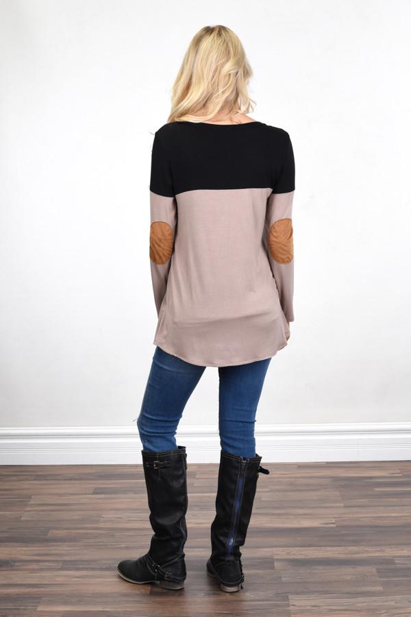 Suede Pocket Top ~ Brown