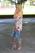 Long Grey Floral Tank Top