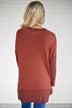 Feeling Cozy V-Neck Top ~ Rust