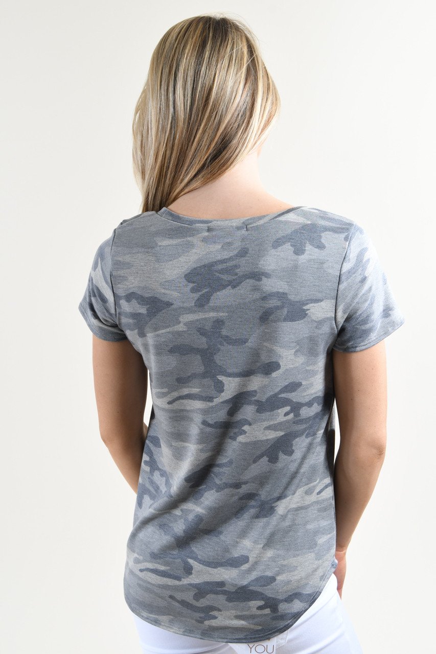 Short Sleeve Camo Top