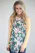 You're So Floral Hoodie ~ Dark Seafoam & Yellow