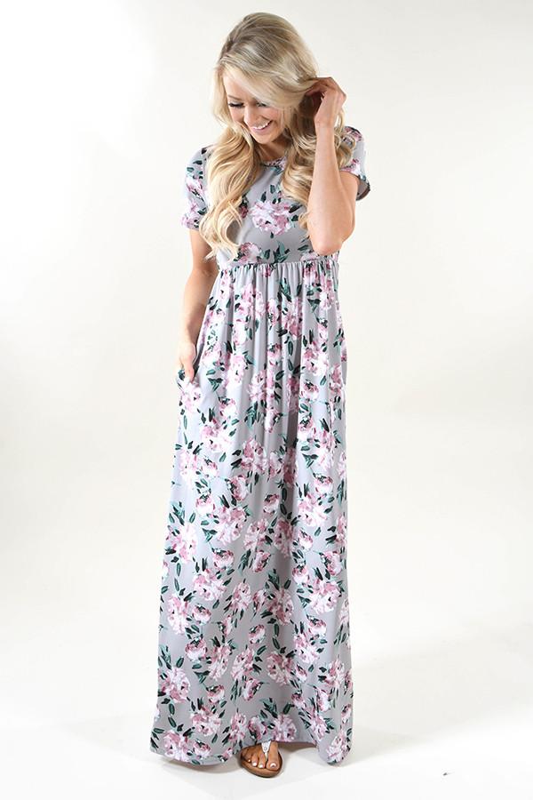Silver Dreams Floral Maxi Dress