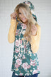 You're So Floral Hoodie ~ Dark Seafoam & Yellow