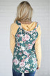You're So Floral Hoodie ~ Dark Seafoam & Yellow