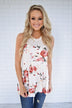 Always Watching Ivory Floral Tank Top