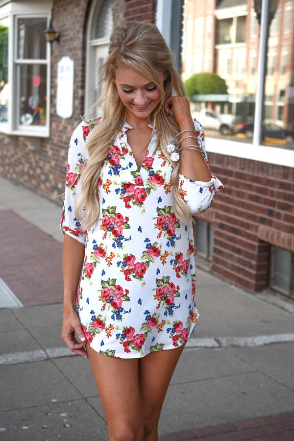 Floral Blouse ~ Ivory