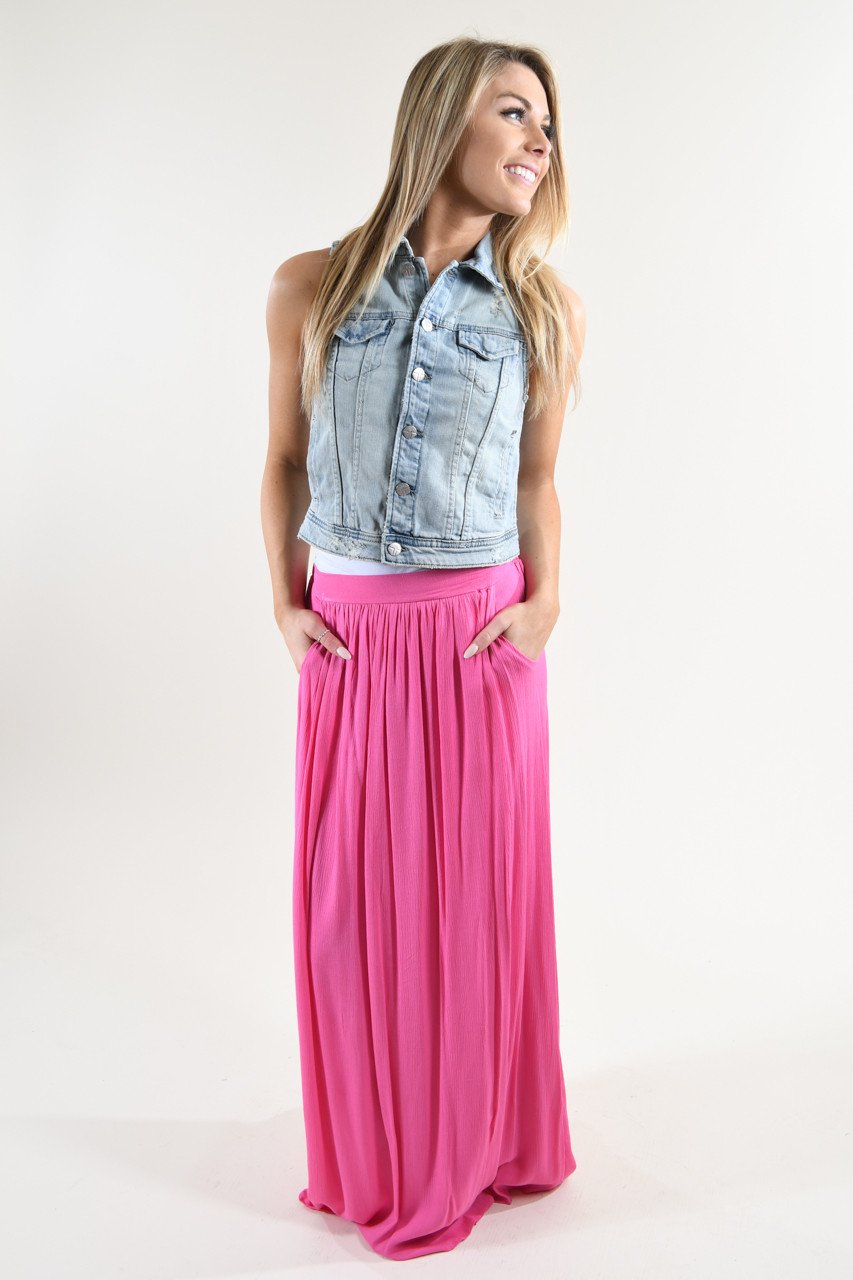 Bright Pink Maxi Skirt