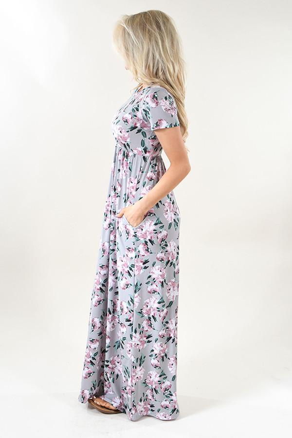 Silver Dreams Floral Maxi Dress