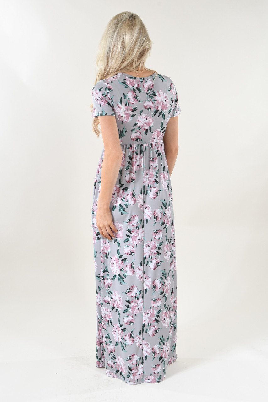 Silver Dreams Floral Maxi Dress