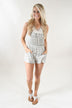 Heather Grey Lace Romper