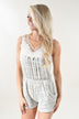 Heather Grey Lace Romper