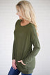 Snuggle Me Tunic Top ~ Olive