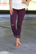 Kan Can Distressed Jeans ~ Burgundy