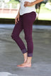 Kan Can Distressed Jeans ~ Burgundy