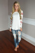 Making Magic Floral Sleeve Top ~ White