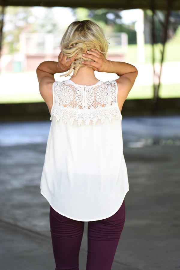 Cream Detail Tank - Sweet Wanderer