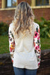 Floral Glam Pocket Top ~ Ivory