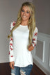 Making Magic Floral Sleeve Top ~ White