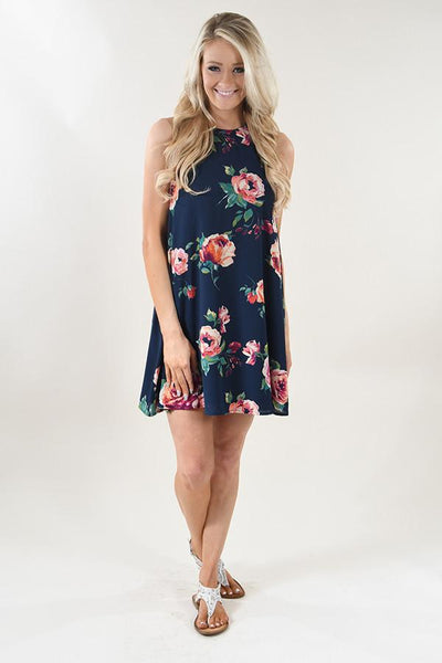 Susie Blue Floral Dress – The Pulse Boutique