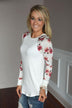 Making Magic Floral Sleeve Top ~ White