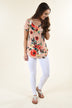 Bold Peach Floral Top