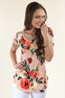 Bold Peach Floral Top