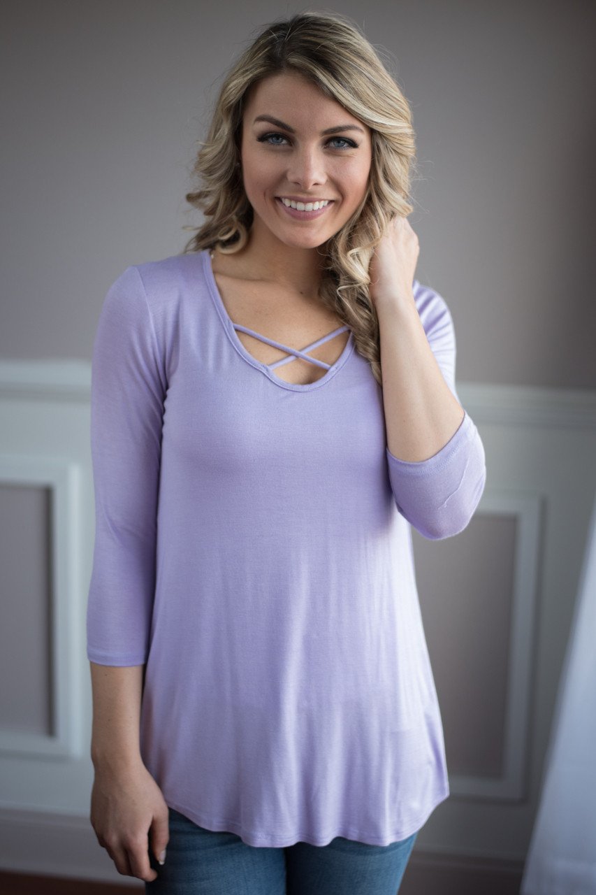 Light Purple Criss Cross My Heart Top