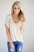 Oatmeal V-Neck Pocket Tee