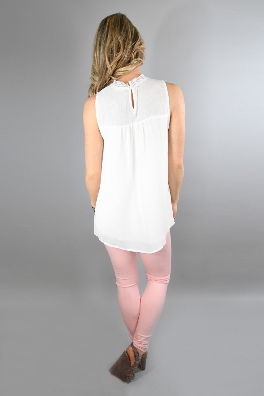 White Lace Tank Top