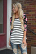 Crowd Pleaser Floral Top ~ Ivory